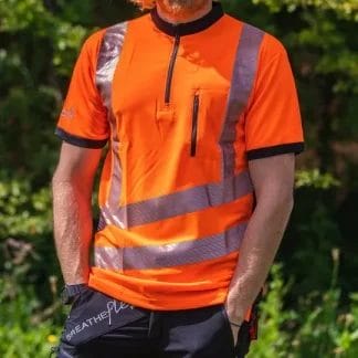 Treehog Polo Short Sleeve Shirt - Hi-Vis Orange-12508