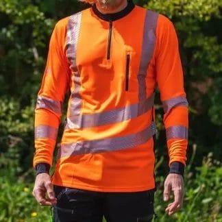 Treehog Polo Long Sleeve Shirt - Hi-Vis Orange-12506