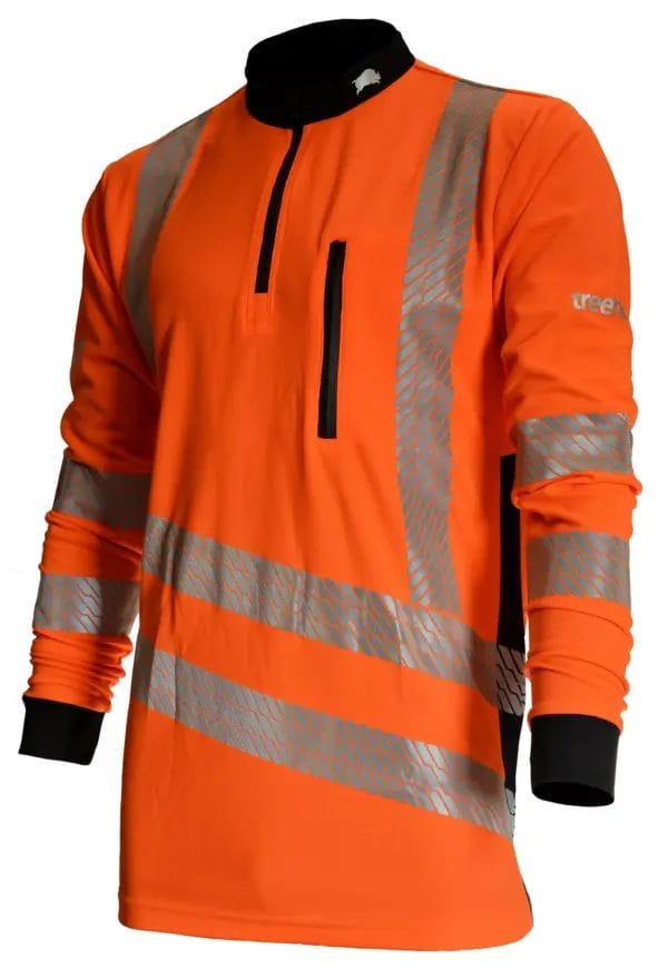 Treehog Polo Long Sleeve Shirt - Hi-Vis Orange