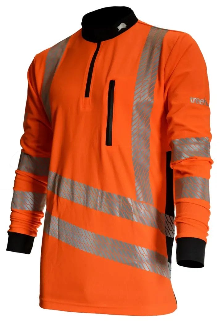 Treehog Polo Long Sleeve Shirt - Hi-Vis Orange-0