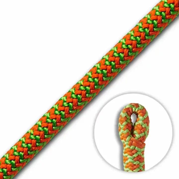 Cousin ATRAX 11.6mm Green/Orange Climbing Rope (Spliced Eye)-0