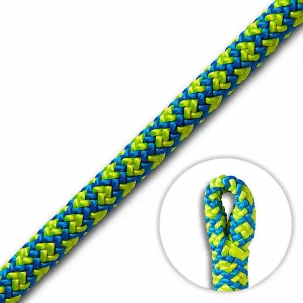 Cousin ATRAX 11.6mm Yellow/Blue Climbing Rope (Spliced Eye)