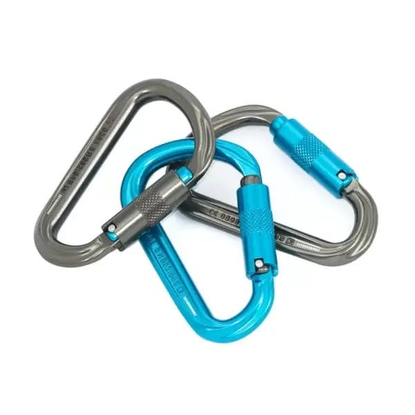 ISC HMS Karabiner Titanium/Turquoise (3 Pack)